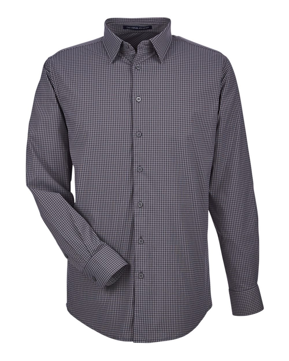 Devon & Jones DG535 Men's CrownLux Performance® Tonal Mini Check Woven Dress Shirt