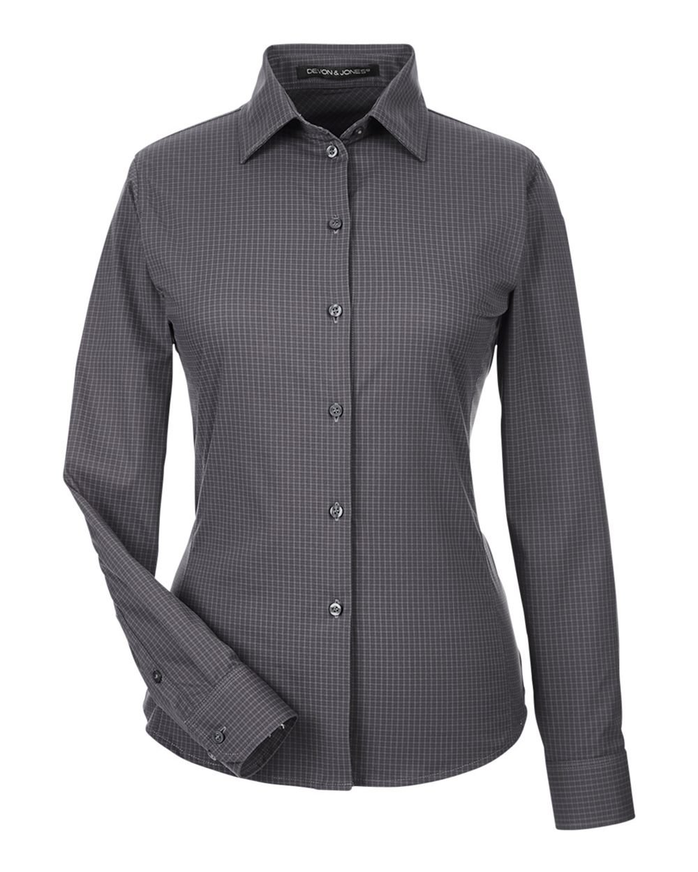 Devon & Jones DG535W Women's CrownLux Performance® Tonal Mini Check Woven Dress Shirt